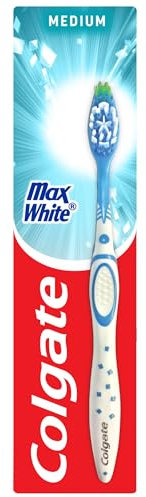 Colgate Max White Manual Toothbrush - Teeth Whitening Toothbrush - Unique Polishing Star - Helps to Remove Surface Stains - Helps to Reveal Natural Whiteness of Teeth