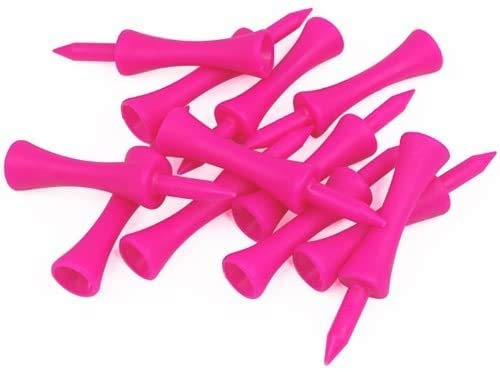 TRIXES 100 Tees Golf – 60 MM Plastique Rose – Design Château | Couleur vive, installation régulière, matériau durable, entraînement, équipement parcours