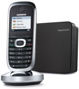 Siemens Gigaset SL375 DECT Schnurlostelefon mit Anrufbeantworter Bluetooth und Picture CLIP schwarz/chrom