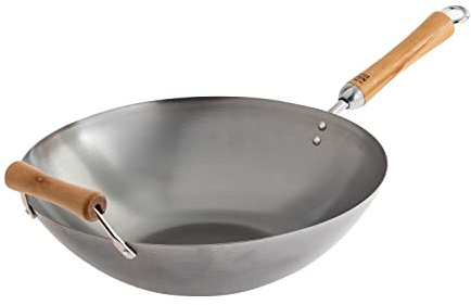 Joyce Chen Classic Series 14-Inch Carbon Steel Wok with Birch Handles