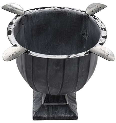 Stinky Cigar Ashtray, Tall and Deep Windproof Cigar Ashtray, 4 Stirrups, Acid Washed Finish
