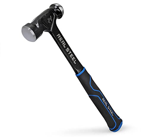 Real Steel Ball Peen Hammer 24 Oz, One Piece Forged Metalworking Tool Ball Pein Hammer r 0519