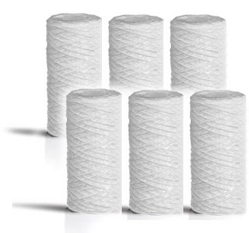 Ionfilter - Set di 6 cartucce filtranti acqua potabile in polipropilene avvolto 5 20 micron