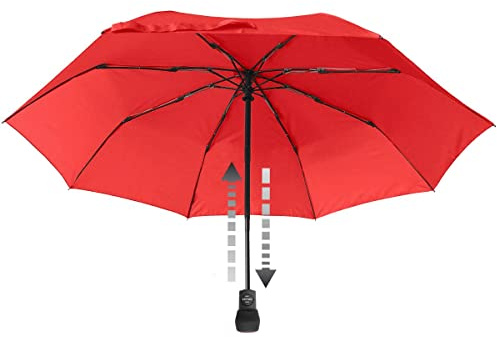 Euroschirm Light Trek Automatic der Sonnen-, Wander-, Regen- & Trekkingschirm Farbe rot