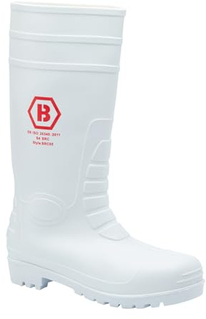 Blackrock White Safety Wellingtons for Men and Women, Steel Toe Cap Wellington Boots, Food Safety Wellingtons, White Wellies - (Size UK 8 / EU 42)