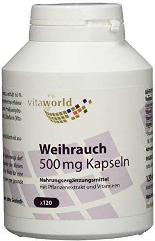 vitaworld Boswellia Weihrauch Extrakt 500mg, Original Boswellin® Extrakt, 350 mg Boswellinsäure pro Kapsel, Mit den B-Vitaminen B1, B2 und B6, Vegan, 120 Kapseln