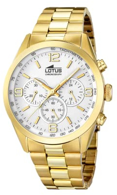 LOTUS Reloj Hombre Analógico de Acero Inoxidable 316l Dorado