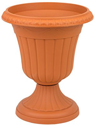 Form Plastic Pflanzpokal Amphore dekorative Pflanzgefäß Schale Vase Terracotta H 36 cm Blumentopf Milano