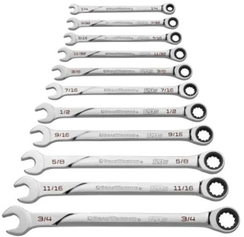 GEARWRENCH Universal Spline XL Ratcheting Combination SAE Wrench Set - 86450