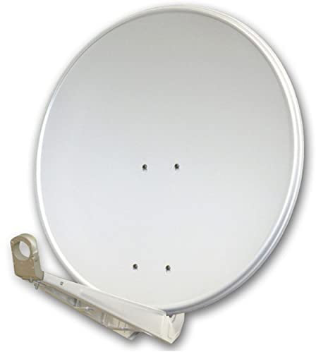 PremiumX DELUXE80 Satellitenschüssel 80 cm Sat Schüssel aus Aluminium in Hellgrau Offset Satelliten-Antenne FullHD 4K UltraHD