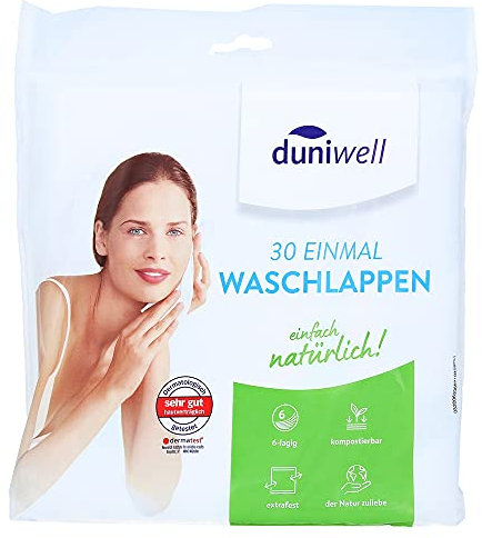Duniwell Sanft Reinigende Einmalwaschlappen, 6lagig, 5er Pack