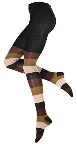 Vincent Creation Strumpfhose Damen Baumwoll Strickstrumpfhose, braun-beige, Gr. 46/48