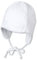 Sterntaler OCS Mütze - Baby Beanie Mütze aus Singlejersey (Bio) doppellagig - Unisex Kopfbedeckung mit Ohrenklappen - Baby und Kinder Übergangsmütze zum Binden - ab Geburt - weiß, Größe 37