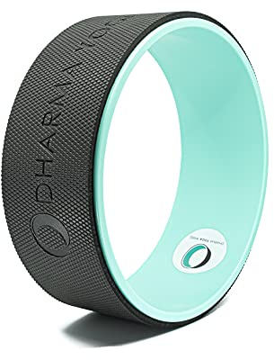 Dharma ​Yoga Wheel Basic - Spine Roller and Back Ring, Stretches Ligaments, Muscles with Foam Padding for Deeper Poses | Yogic Stretching and Alignment with Circle Design