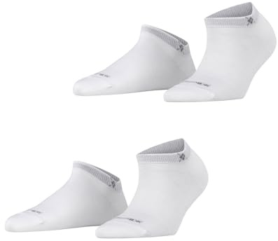 Burlington Damen Sneakersocken Everyday Sneaker Multipack W Sn Baumwolle kurz einfarbig 2 Paar, Weiß White 2000, 36-41