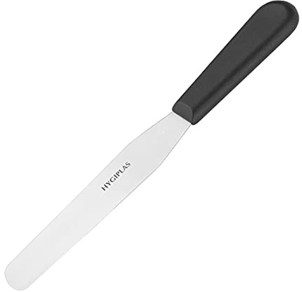 Hygiplas Straight Blade Palette Knife Black 15.5cm - Spatula for Spreading Icing, Sandwich Fillings D402