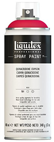 Liquitex 4450110 professionell akrylsprayburk 400 ml – Quinacridone karmesin – ljusäkta, frostbeständig, matt finish, för inomhus- och utomhusbruk