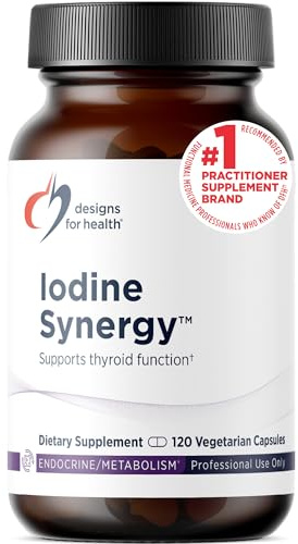Designs for Health Iodine with Selenium - Iodine Synergy, 10mg Potassium Iodide + 40mcg Selenium (Selenomethionine) Supplement for Thyroid Support - Non-GMO + Gluten-Free (120 Capsules)