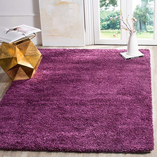 SAFAVIEH Tappeto Shag per Soggiorno, Sala da pranzo, Camera da letto - California Shag Collection, A Pelo Lungo, Viola, 91 X 152 cm
