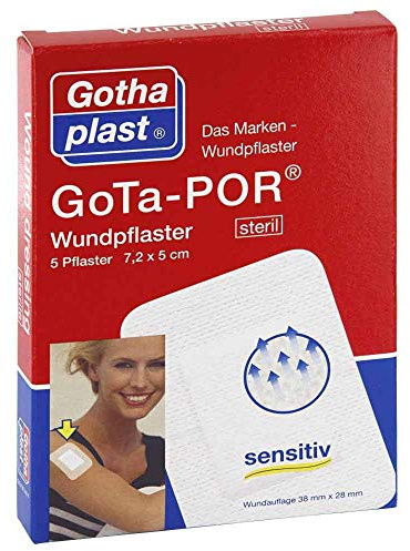 GoTa-POR Wundpflaster steril 7,2cmx5cm, 5 St. Pflaster