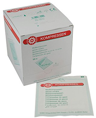 Noba Mullkompressen, Kompressen, Wundauflagen, 8-lagig, 7,5x7,5cm, 50 x 2 St
