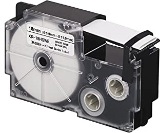 CASIO EZ-Label Printer XR-18HSWE Label Tape Heat Shrink Tube for Cable 5.0-11.0 mm 18 mm x 2.5 m Black on White