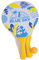 Blue Sky - 2 Strandtennisschläger - Strandball - Schlägerspiel - 040719J - Gelb - Holz - 38 cm x 24 cm - Spielzeug für Kinder und Erwachsene - Outdoor-Spiel - Strandspiel - Ab 3 Jahren