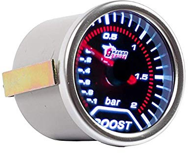 E Support 2 52mm Jauge de Pression de Charge Universelle pour Voiture Fumé Teinte Len Turbo Boost Gauge Bar LED Lumière Indicateur Instrument