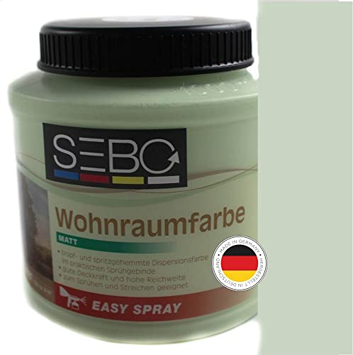 SEBO Innenwandfarbe Monte 0,8l Pastellgrün Wohnraumfarbe Innenfarbe Mint Grün Hellgrün