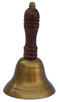 Hampton Nautical Bl-2016-AN Bell Nautical Décor Hand Bell, 7, Antique Brass