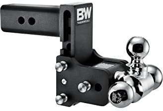 B&W Trailer Hitches Tow & Stow Adjustable Trailer Hitch Ball Mount - Fits 2.5 Receiver, Tri-Ball (1-7/8 x 2 x 2-5/16), 5 Drop, 18,000 GTW - TS20048B