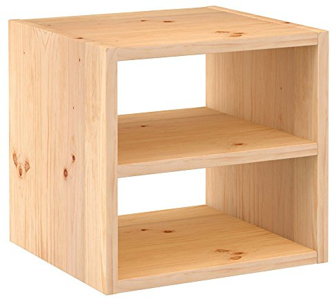 Astigarraga Kit Line Estantería Modular 1 Cubo con Balda Dinamic, Madera Pino - 36,2x36,2x33 cm