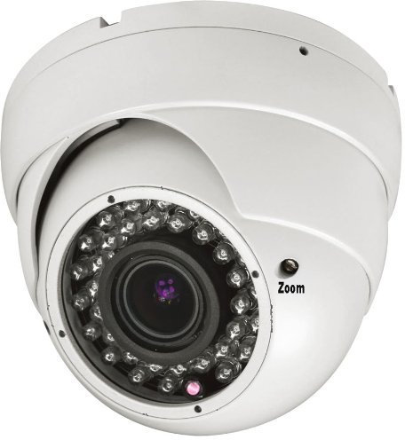 BW® BWT3H - Telecamera CCTV Sony IMX138 1000TVL HD Day and Night 2.8-12mm Vari-Focal Korea Grey Dome Camera con funzione IR-Cut per uso esterno o interno, colore: Bianco