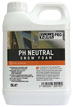ValetPRO liquido pH Neutro Snow Foam 5L / Schiuma / no NaOH nocivo / PH Neutro / Autolavaggio / Rimuove gli insetti leggeri / Sporco stradale / Polvere / Autolavaggio manuale / Concentrato