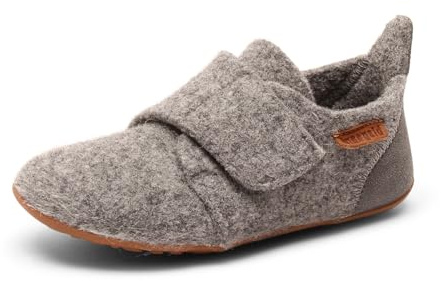 Bisgaard Hausschuhe-Wool Velcro, Mocassins Mixte Enfant, Gris (70 Grey), 35 EU