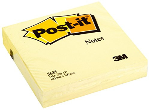 Post-it 5635G självhäftande lappar XL-notes, 100 x 100 mm, 200 blad, gul