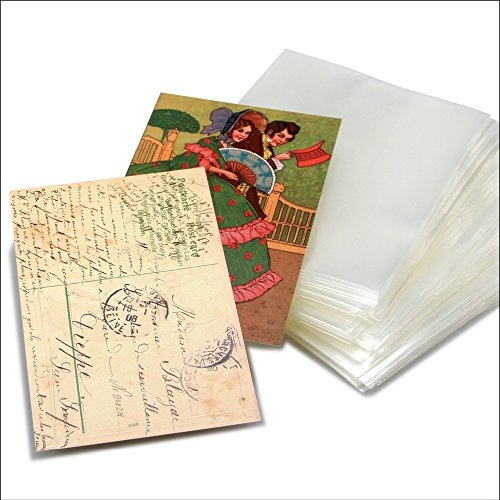 SAFE 9248 100 pochettes pour cartes postales | feuilles sans plastifiant | Pour les cartes postales anciennes : 95 x 144 mm