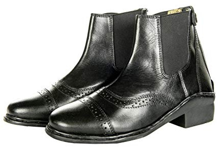 HKM Jodhpur 9100 - Pantalones Unisex con Inserto elástico y Cremallera, Unisex Adulto, Botas de equitación, 8418, 9100 Negro, 36 EU
