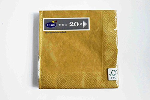 DUNI Servietten 3lagig Tissue Motiv Gold, 33 x 33 cm, 20 Stück