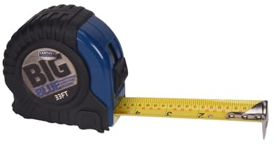 Century Drill & Tool 72833 Big Blue Tape Measure, 33 Foot, 1-1/4 Inch Blade, Easy Read