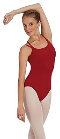 Capezio Maillot clásico de Camisola con Correas Cruzadas Colección Enb, 126, Granate, S