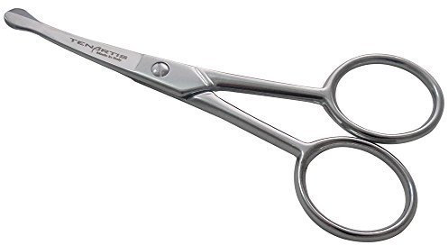 Bartschere, Nasenschere, Ohrenhaarschere, Gebogen - Made in Italy (Kohlenstoffstahl)