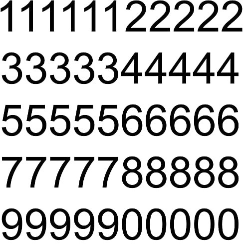 100 Schwarze Klebezahlen 1 cm glänzend wetterfest Zahlen Ziffern zum Aufkleben