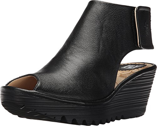 FLY London Yone642, Escarpins Bout ouvert femme, Noir (Black 000), 38 EU