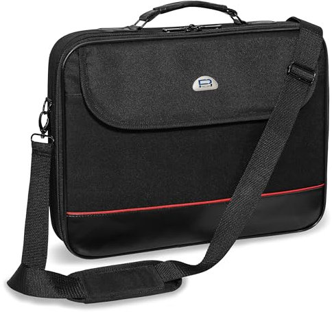 Pedea - Laptoptasche Trendline Notebook-Tasche bis 13,3-14,1 Zoll (33,8-35,8 cm) I Notebook Umhängetasche mit Schultergurt - Umhängetasche mit Laptopfach - Notebooktasche Damen & Herren, schwarz
