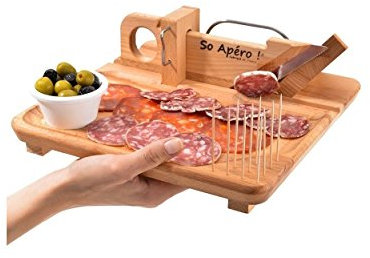 Bron Coucke So Apéro – Wurstschneidebrett - Herstellung 100% in Frankreich, braun, 28 x 28