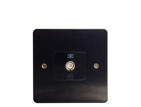 MK K14321 BLA B TV/FM Single Co-Axial Socket, Matt Black,