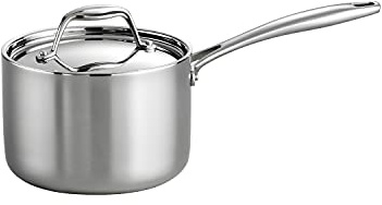 Tramontina Signature Tri-Ply Clad Stainless Steel 2-Quart Sauce Pan with Lid, Induction-Ready, Dishwasher-Safe, NSF-Certified, Made in Brazil