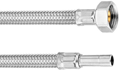 Cornat Flexibler Verbindungsschlauch - 300 mm Länge - 3/8 Zoll IG, Ø 10 mm - Hochwertige Edelstahl-Umflechtung / Anschlussschlauch für Wasserhahn / Armaturenschlauch / Flexschlauch / T317358270 Silber