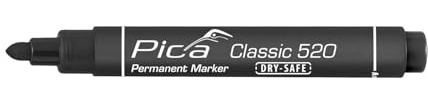 Pica Classic 520 - Marcador permanente (punta tipo bala) color negro